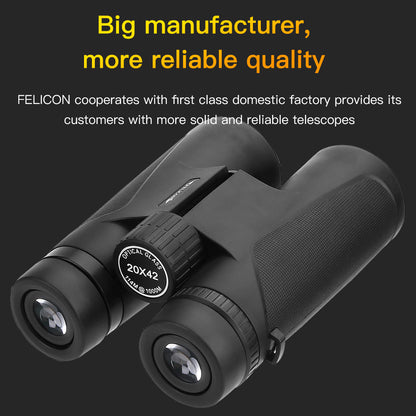 FELICON FE-20X42 Telescope Binoculars with Phone Holder for Hunting Tourism Bird Watching