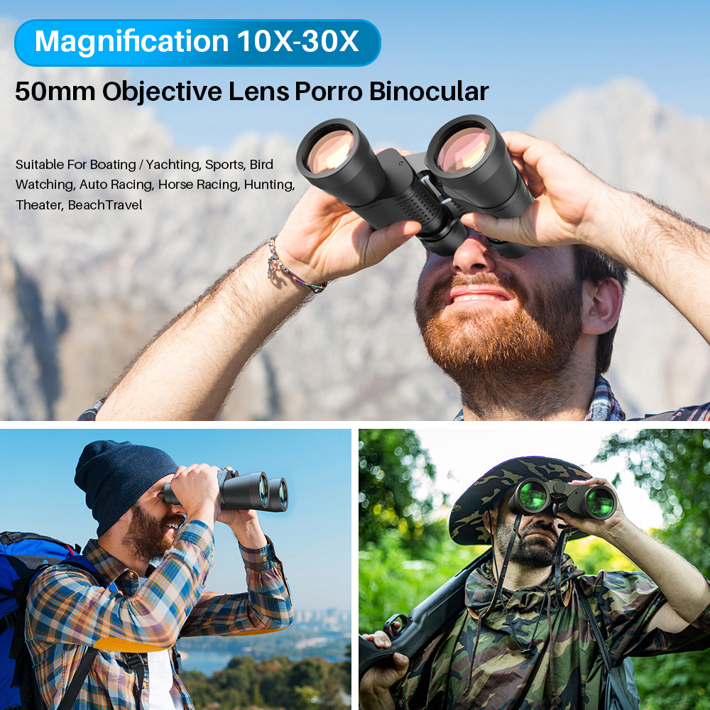 APEXEL 10-30X50 Zoom Telescope Outdoor HD Binoculars Large Eyepiece Waterproof Telescope for Bird Watching Concert Hunting
