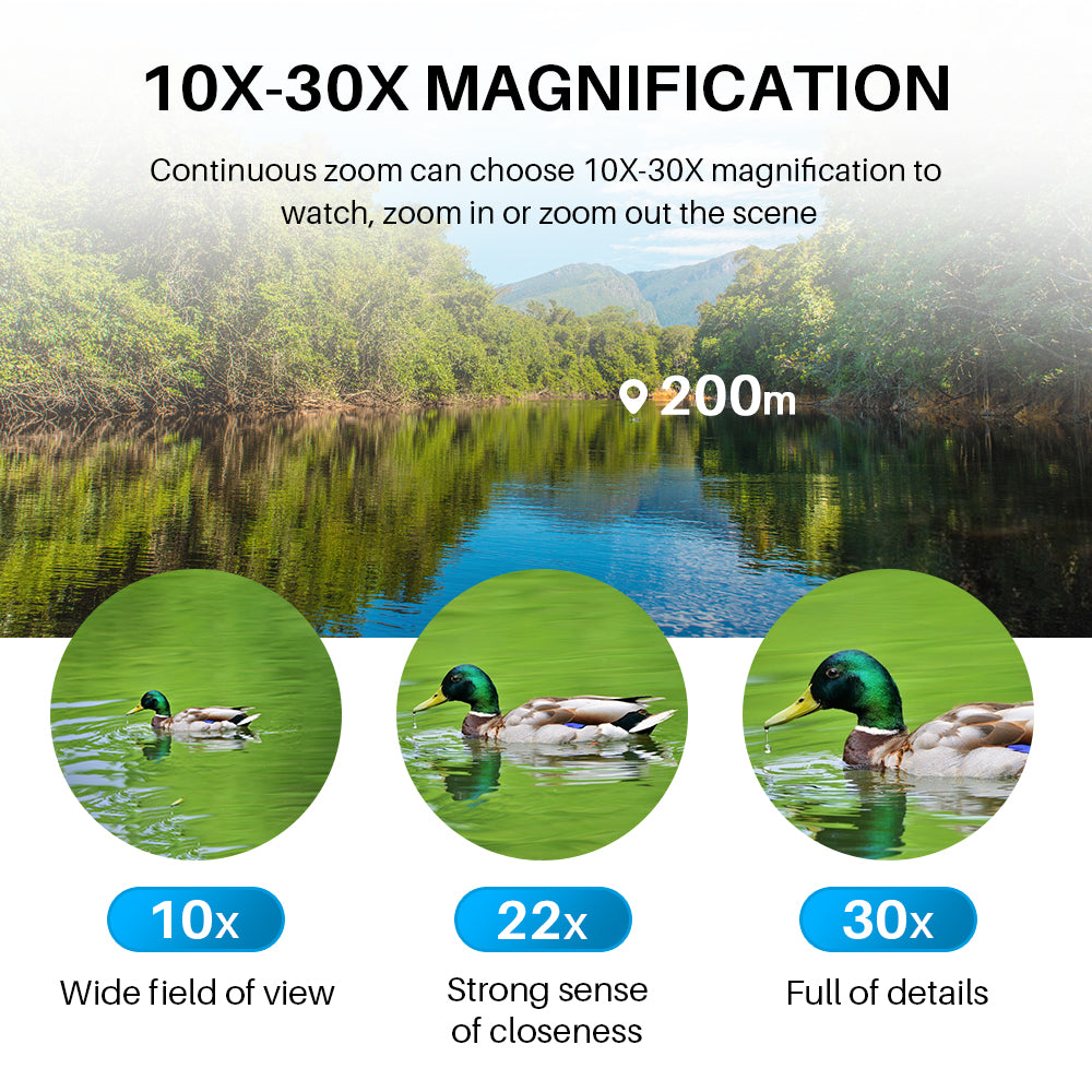 APEXEL 10-30X50 Zoom Telescope Outdoor HD Binoculars Large Eyepiece Waterproof Telescope for Bird Watching Concert Hunting
