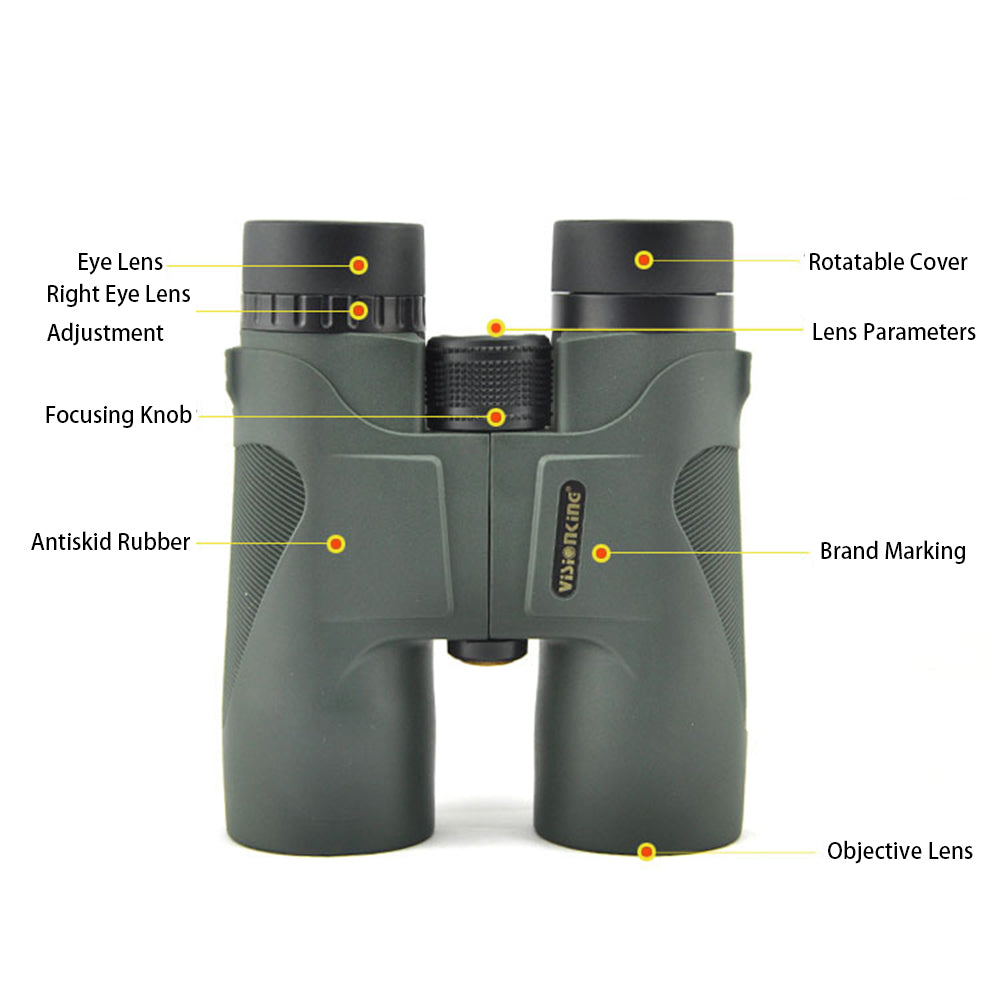 VISIONKING 10X42H Hunting Binoculars Multicoated Lens Waterproof Telescope with Lanyard