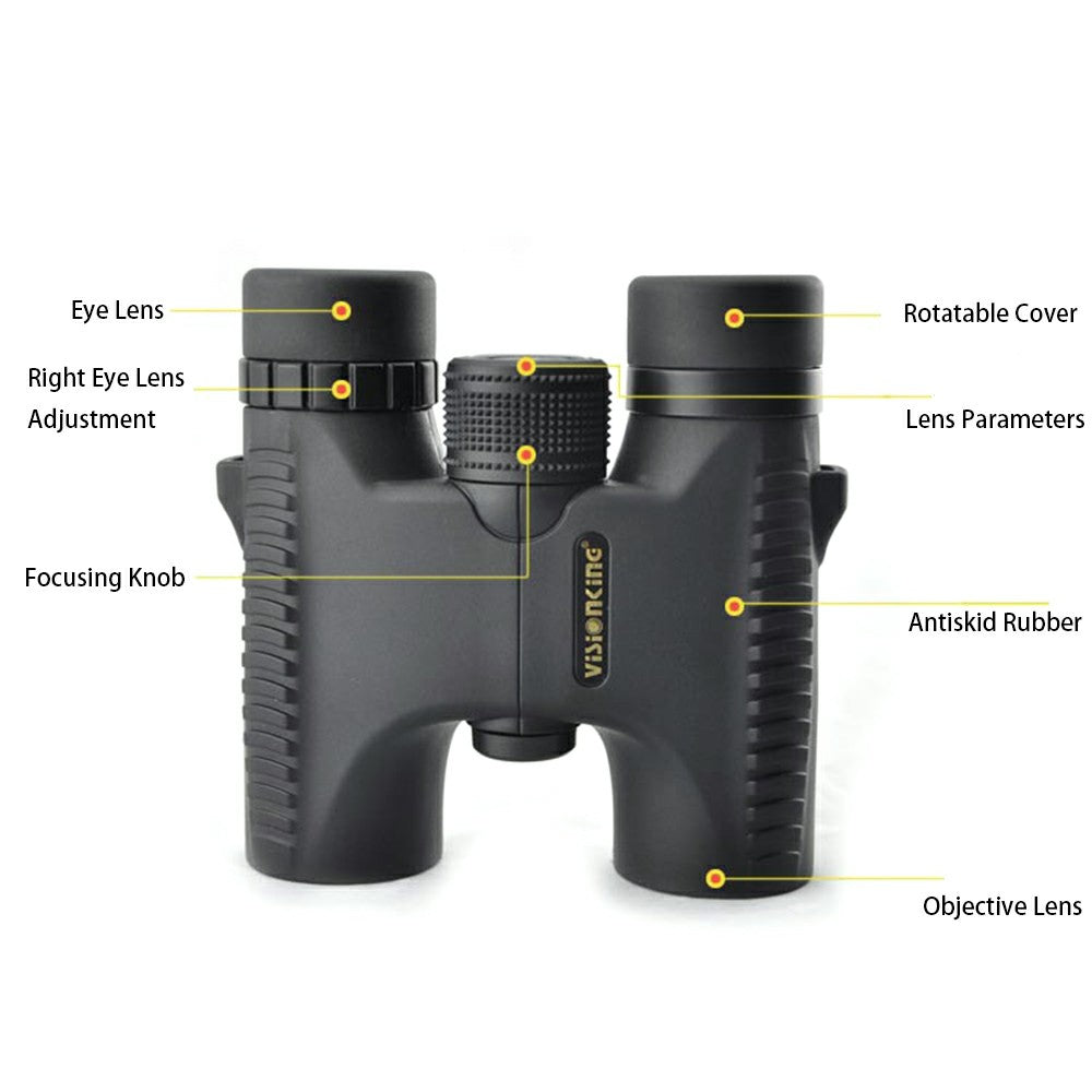 VISIONKING 10x26T HD Binoculars BAK4 Proof Prism Long Range Telescope Wide Angle Binoculars Hunting Telescope