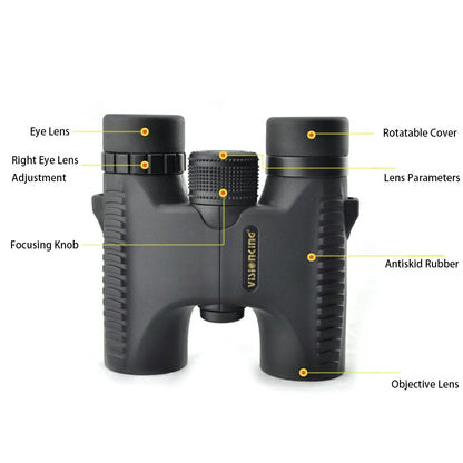 VISIONKING 10x26T HD Binoculars BAK4 Proof Prism Long Range Telescope Wide Angle Binoculars Hunting Telescope