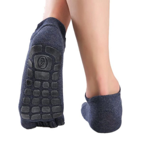 Men Non-slip Yoga Socks Fitness Toe Socks Breathable Low Calf Slipper Floor Socks