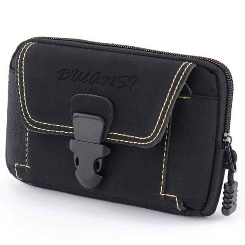 6.5-inch Horizontal Dual Layer Outdoor Sports Tactical Cellphone Storage Waist Pouch Belt Hanging Bag