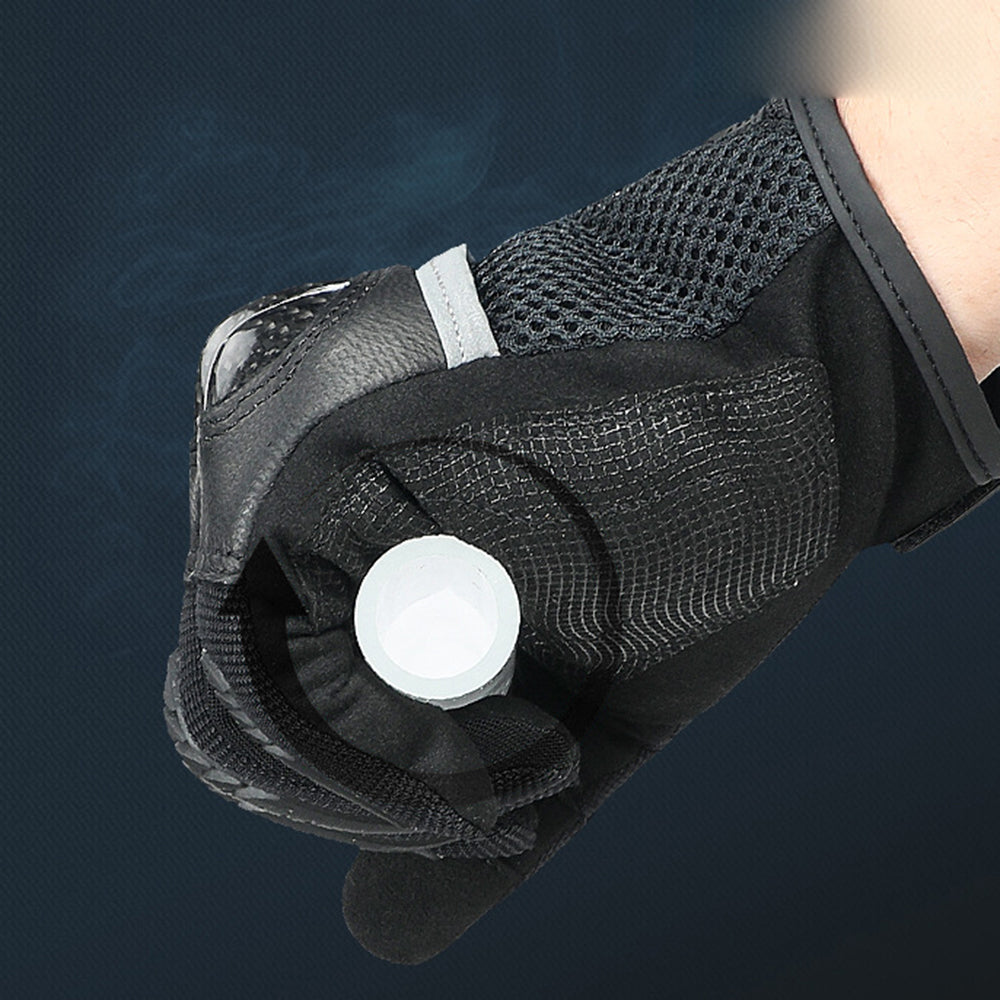 RIDING TRIBE MCS-56 Carbon Fiber Texture Glass Fiber Motorcycle Riding Full Finger Gloves Knuckle Protection Touch Screen for Cycling Motorbike Sports
