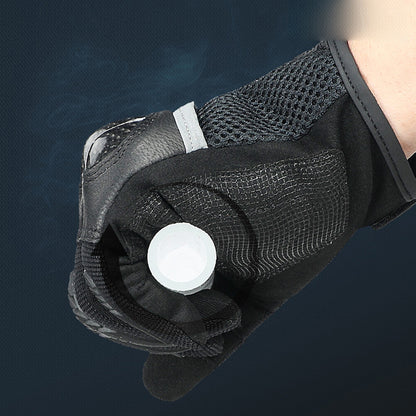 RIDING TRIBE MCS-56 Carbon Fiber Texture Glass Fiber Motorcycle Riding Full Finger Gloves Knuckle Protection Touch Screen for Cycling Motorbike Sports