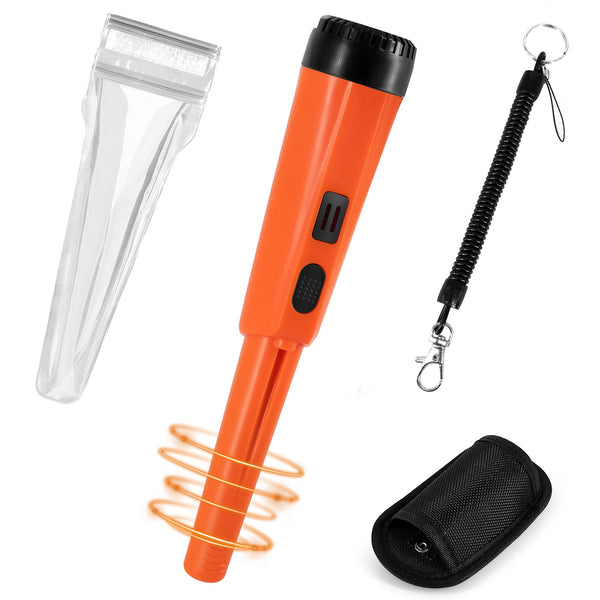 LCD Display Metal Detector Pinpointer Handheld Pin Pointer Wand Treasure Finder Probe with Spring Buckle for Adults Kids (No Battery)