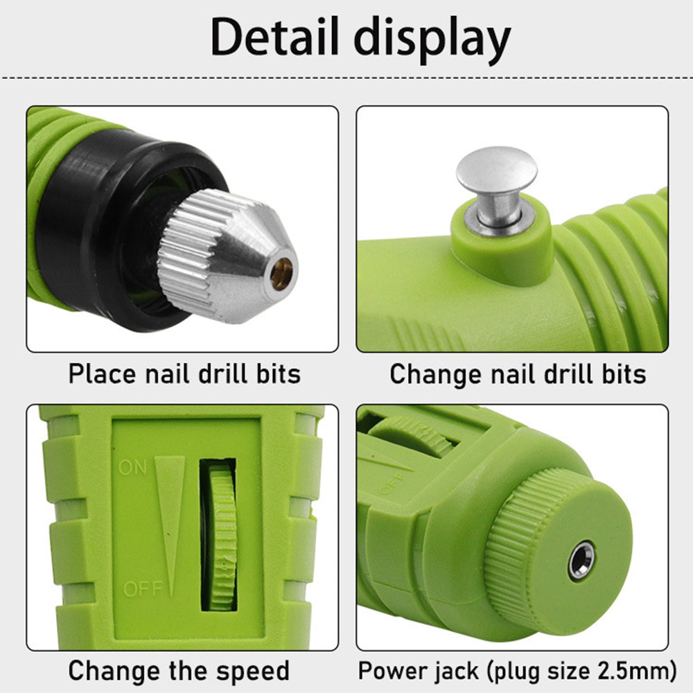 Electric Nail File Set USB Rechargeable Electric Nail File Hand Foot Care Tool for Nail Grind Trim Polish