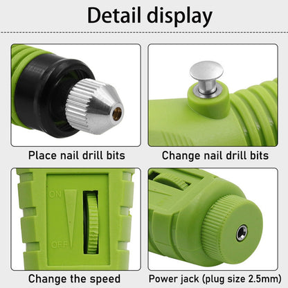 Electric Nail File Set USB Rechargeable Electric Nail File Hand Foot Care Tool for Nail Grind Trim Polish