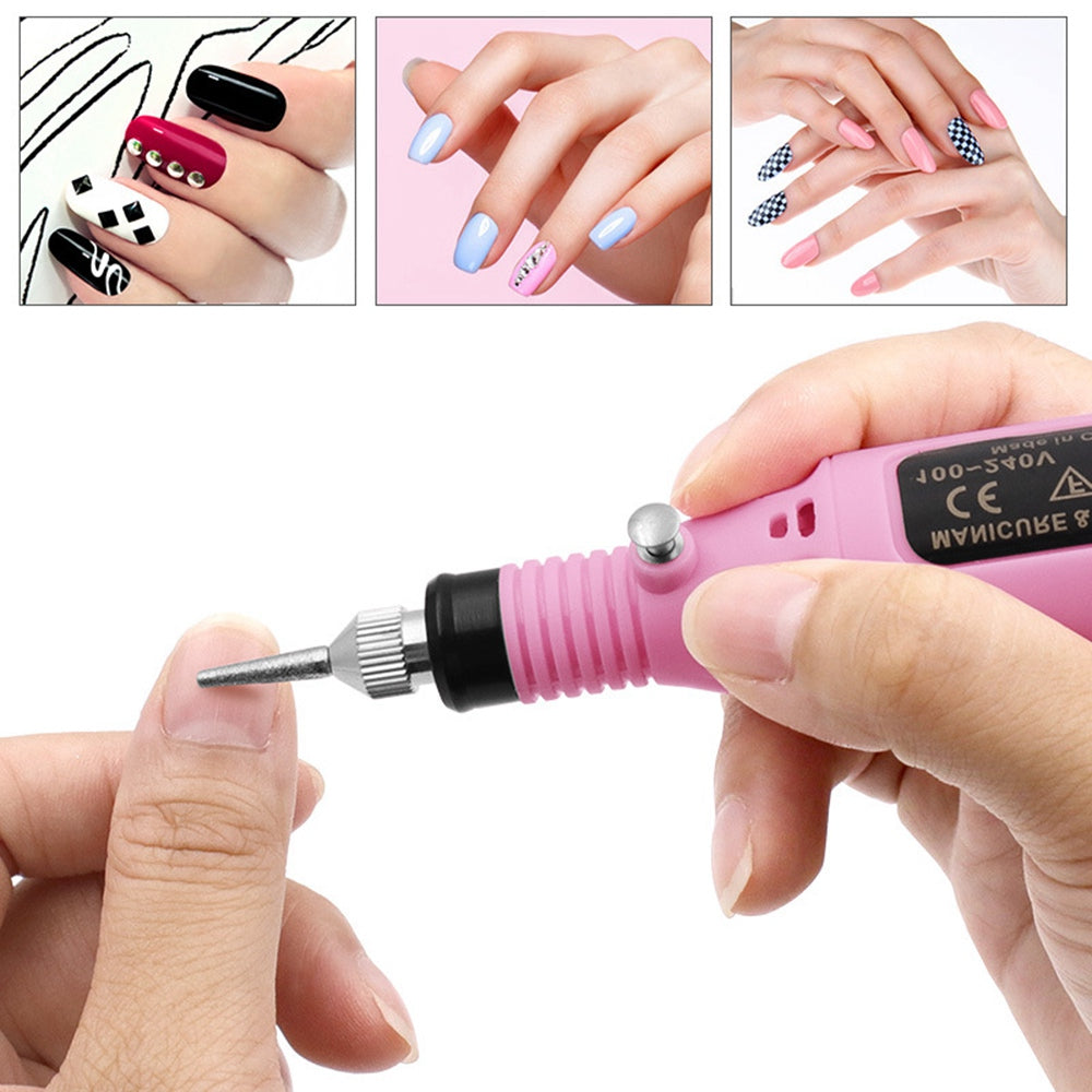 Electric Nail File Set USB Rechargeable Electric Nail File Hand Foot Care Tool for Nail Grind Trim Polish