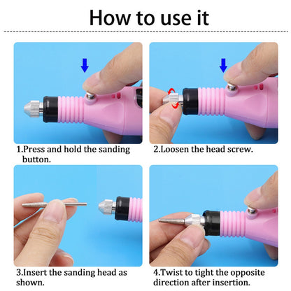 Electric Nail File Set USB Rechargeable Electric Nail File Hand Foot Care Tool for Nail Grind Trim Polish