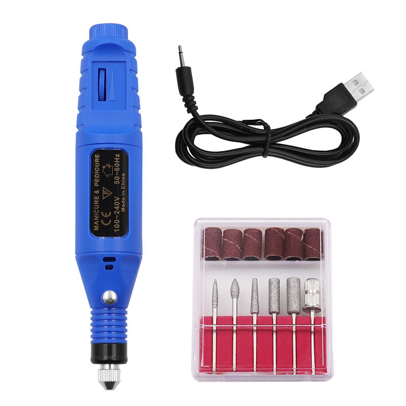 Electric Nail File Set USB Rechargeable Electric Nail File Hand Foot Care Tool for Nail Grind Trim Polish