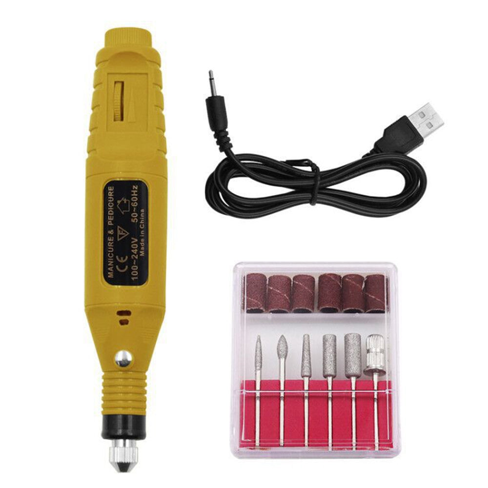 Electric Nail File Set USB Rechargeable Electric Nail File Hand Foot Care Tool for Nail Grind Trim Polish