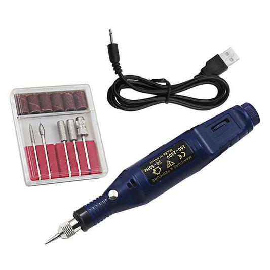 Electric Nail File Set USB Rechargeable Electric Nail File Hand Foot Care Tool for Nail Grind Trim Polish