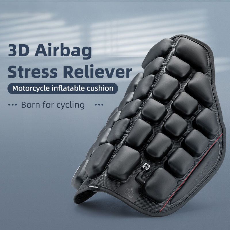 ROCKBROS Inflatable Seat Cushion Air Fillable Cooling Down Air Seat Pad Pressure Relief Ride Touring Saddle Cover for Motorcycle Scooter