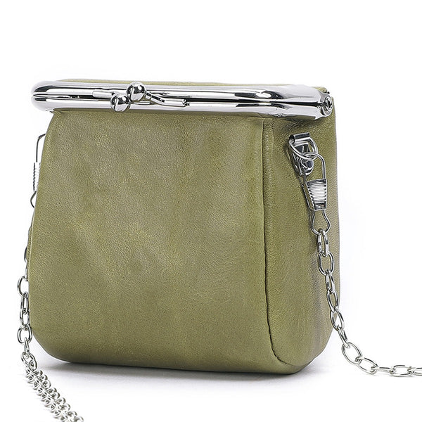 K099 Women's Vintage Pouch Kiss-lock Coin Lipstick Change Purse Wallet Crossbody Shoulder Bag