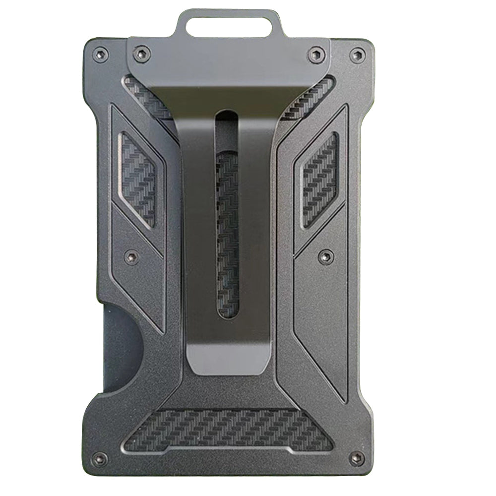 RFID Blocking Aluminum Alloy Card Holder ID Credit Card Cash Storage Case with Clip