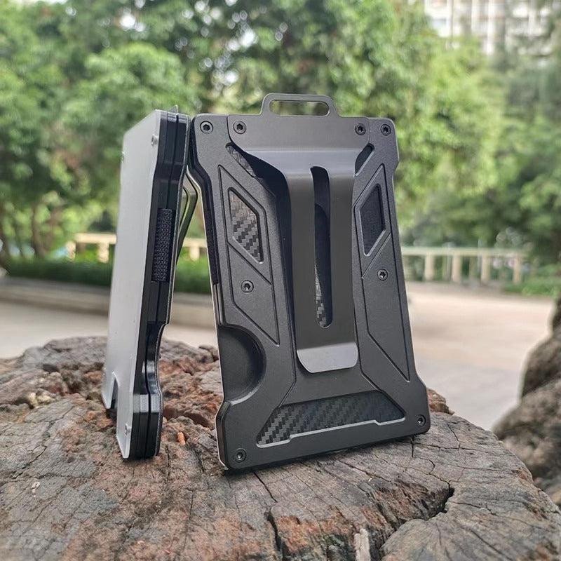 RFID Blocking Aluminum Alloy Card Holder ID Credit Card Cash Storage Case with Clip