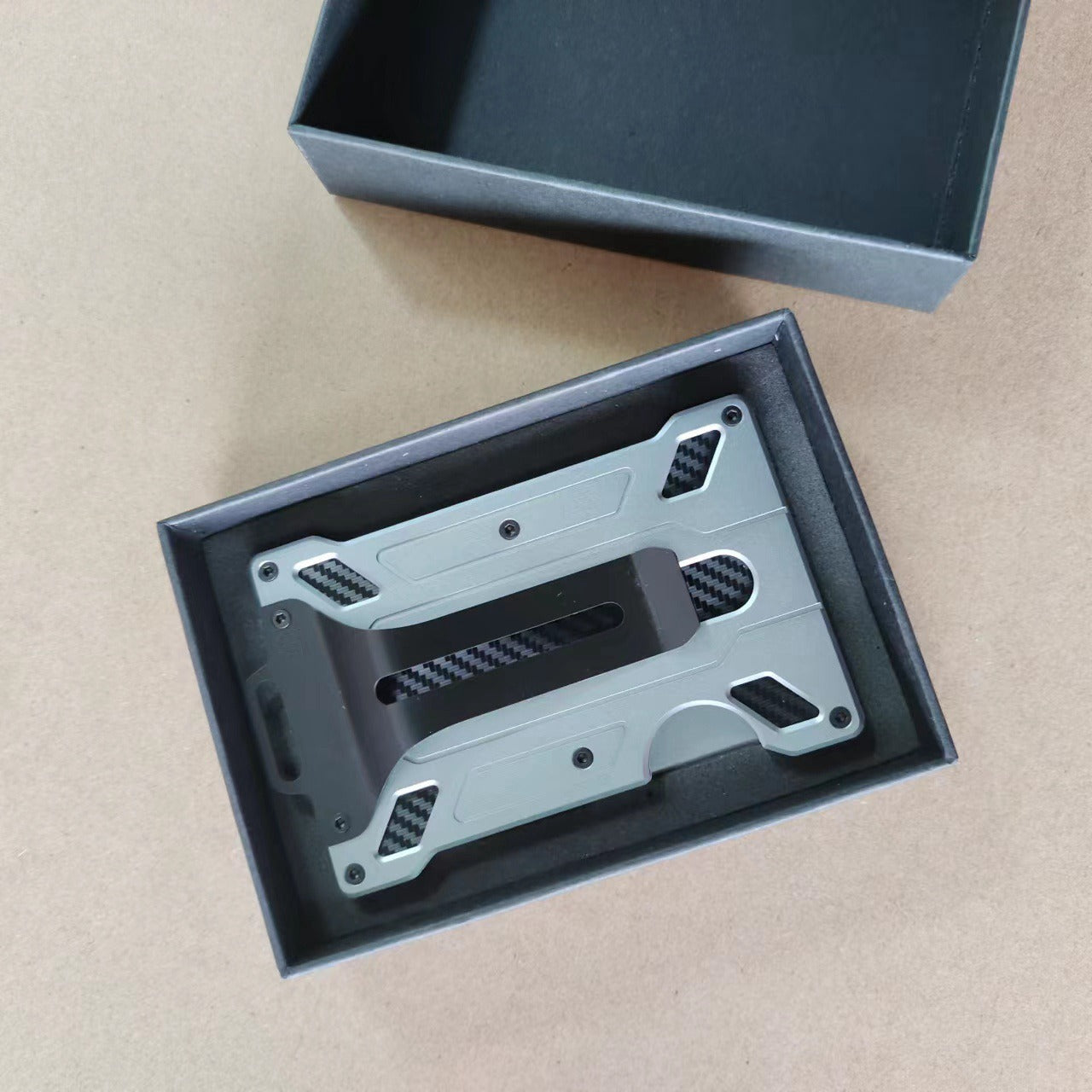 RFID Blocking Aluminum Alloy Card Holder ID Credit Card Cash Storage Case with Clip