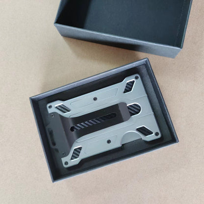 RFID Blocking Aluminum Alloy Card Holder ID Credit Card Cash Storage Case with Clip