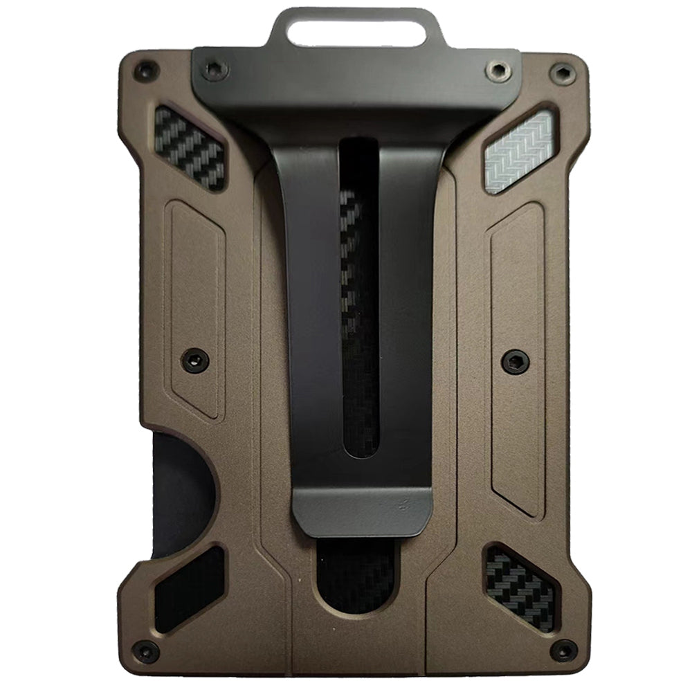 RFID Blocking Aluminum Alloy Card Holder ID Credit Card Cash Storage Case with Clip