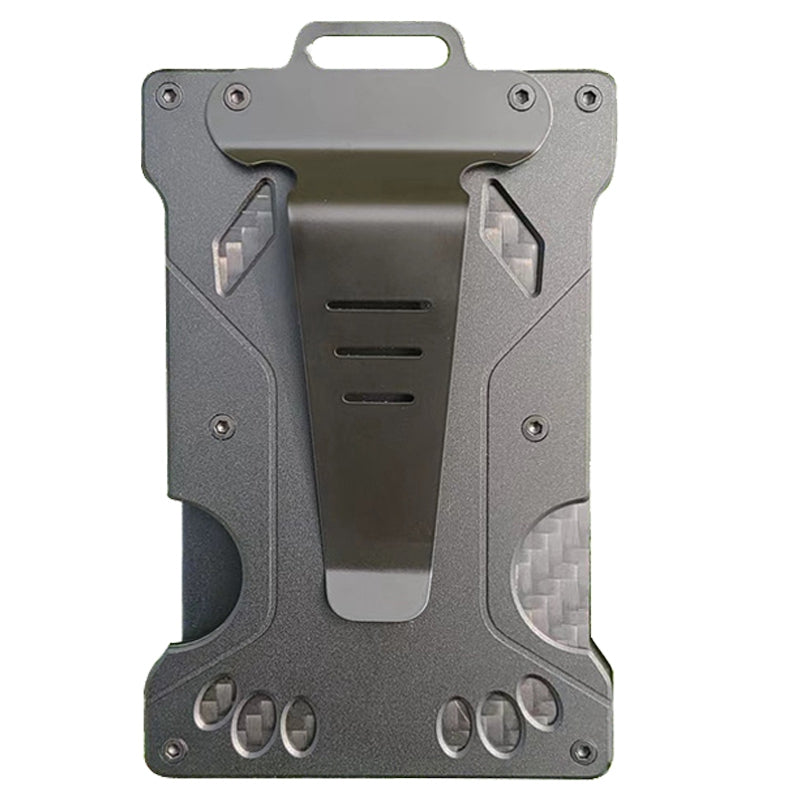 RFID Blocking Aluminum Alloy Card Holder ID Credit Card Cash Storage Case with Clip
