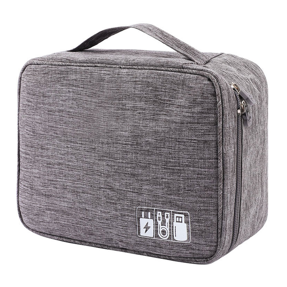 4.5-inch Electronic Cable Organizer Bag Portable Double Layers Electronic Digital Accessories Storage Pouch Carry Case for USB Cable, Charger, Earphone