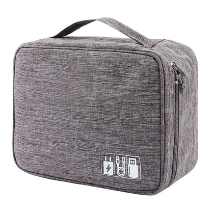 4.5-inch Electronic Cable Organizer Bag Portable Double Layers Electronic Digital Accessories Storage Pouch Carry Case for USB Cable, Charger, Earphone