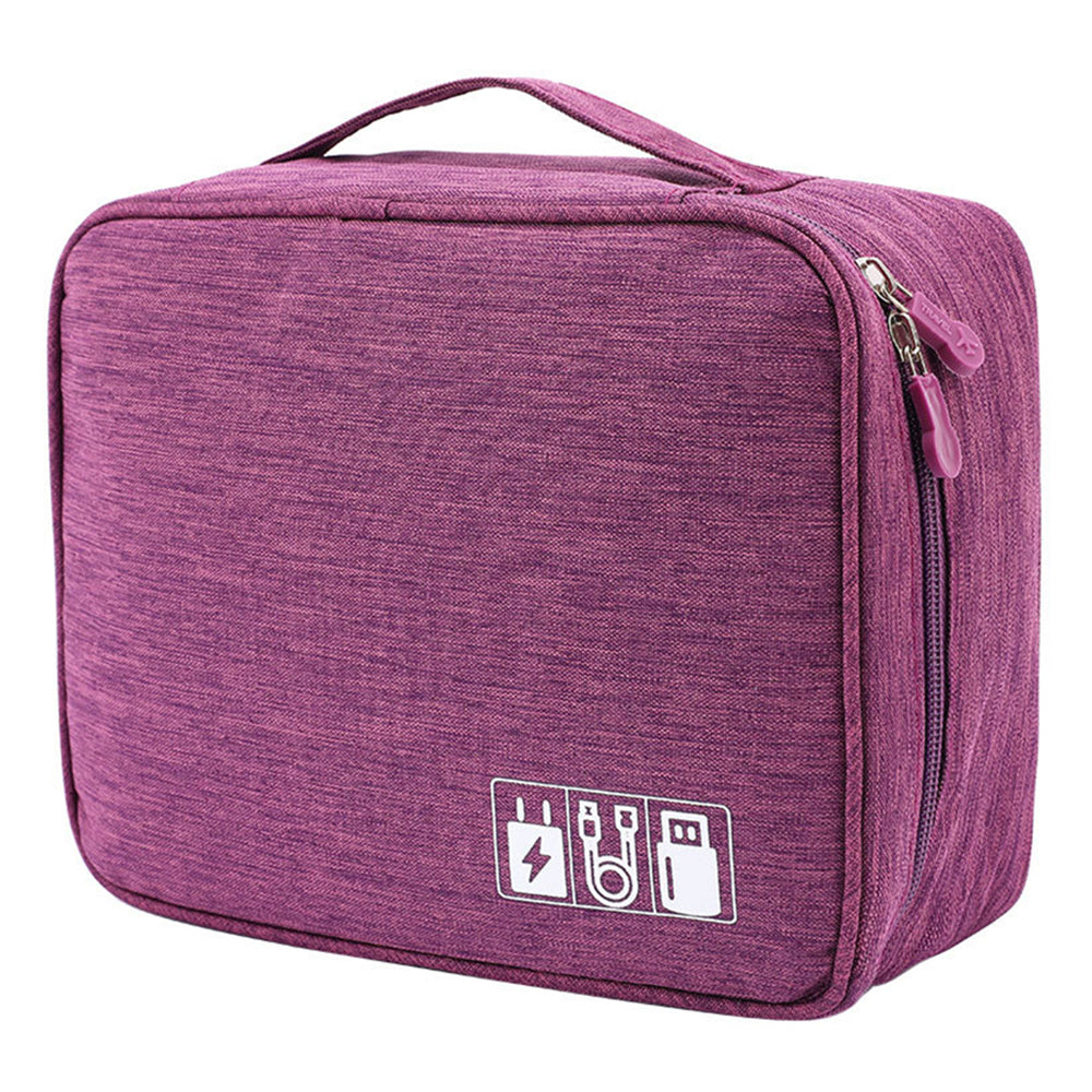 4.5-inch Electronic Cable Organizer Bag Portable Double Layers Electronic Digital Accessories Storage Pouch Carry Case for USB Cable, Charger, Earphone