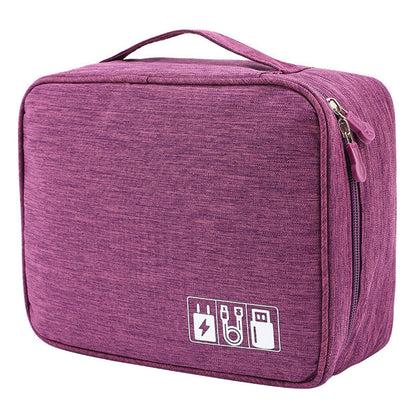 4.5-inch Electronic Cable Organizer Bag Portable Double Layers Electronic Digital Accessories Storage Pouch Carry Case for USB Cable, Charger, Earphone