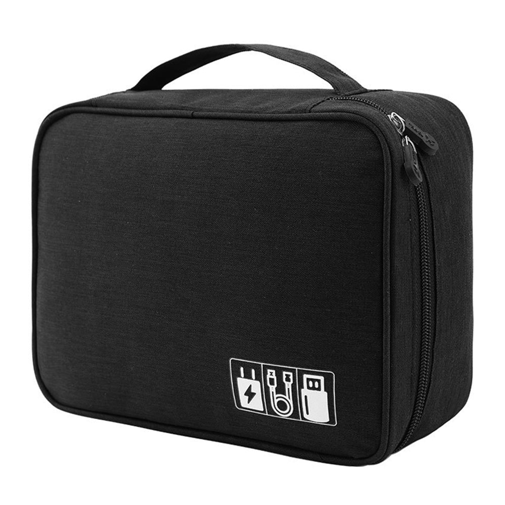 4.5-inch Electronic Cable Organizer Bag Portable Double Layers Electronic Digital Accessories Storage Pouch Carry Case for USB Cable, Charger, Earphone