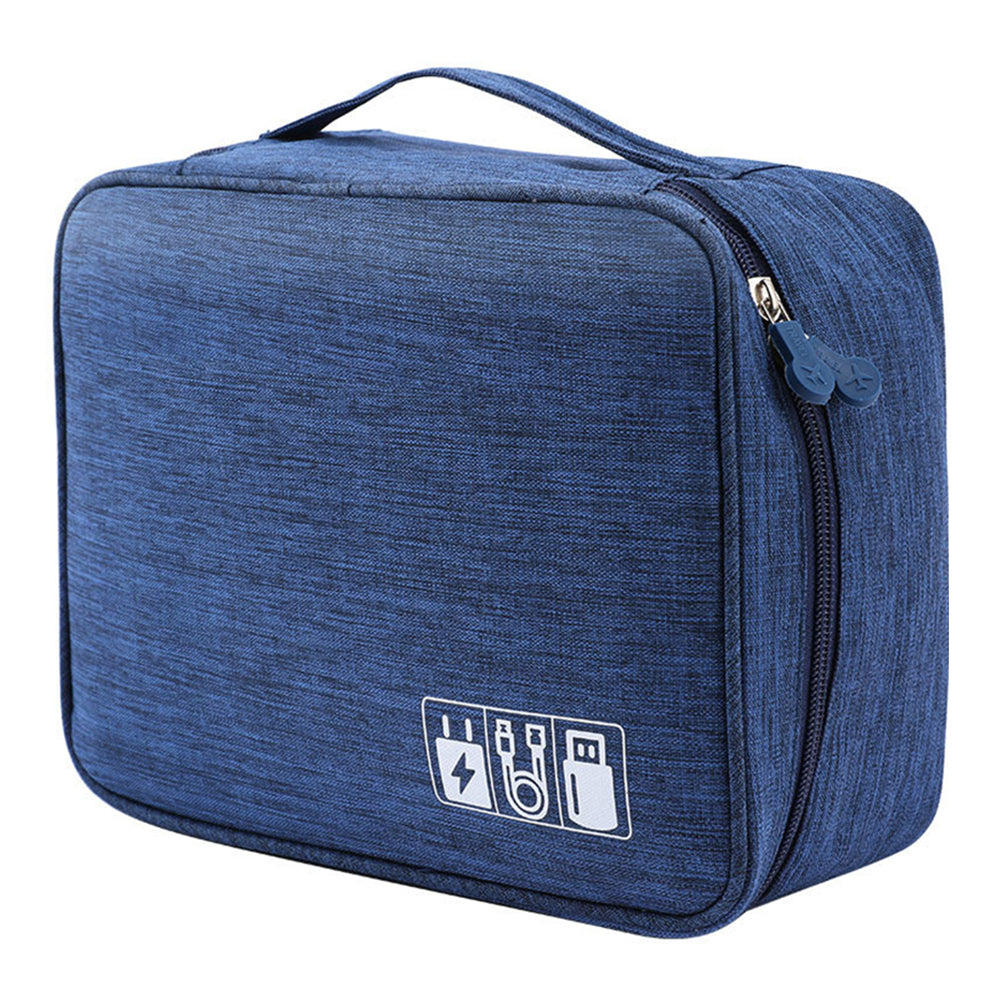 4.5-inch Electronic Cable Organizer Bag Portable Double Layers Electronic Digital Accessories Storage Pouch Carry Case for USB Cable, Charger, Earphone