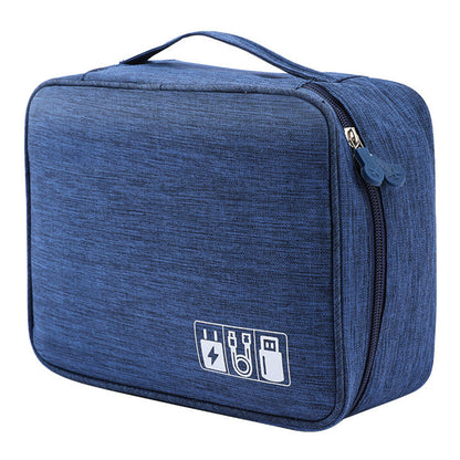 4.5-inch Electronic Cable Organizer Bag Portable Double Layers Electronic Digital Accessories Storage Pouch Carry Case for USB Cable, Charger, Earphone