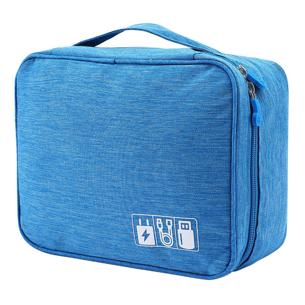 4.5-inch Electronic Cable Organizer Bag Portable Double Layers Electronic Digital Accessories Storage Pouch Carry Case for USB Cable, Charger, Earphone