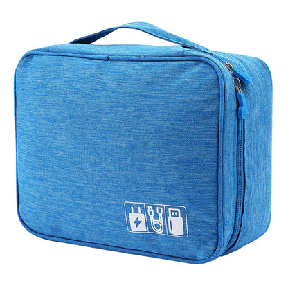 4.5-inch Electronic Cable Organizer Bag Portable Double Layers Electronic Digital Accessories Storage Pouch Carry Case for USB Cable, Charger, Earphone