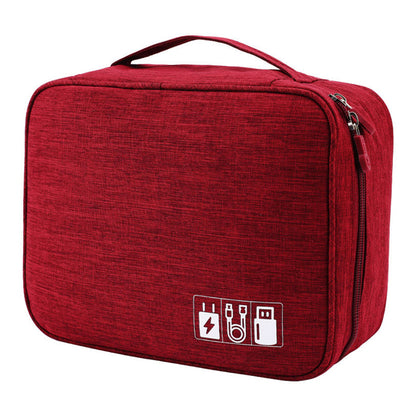 4.5-inch Electronic Cable Organizer Bag Portable Double Layers Electronic Digital Accessories Storage Pouch Carry Case for USB Cable, Charger, Earphone