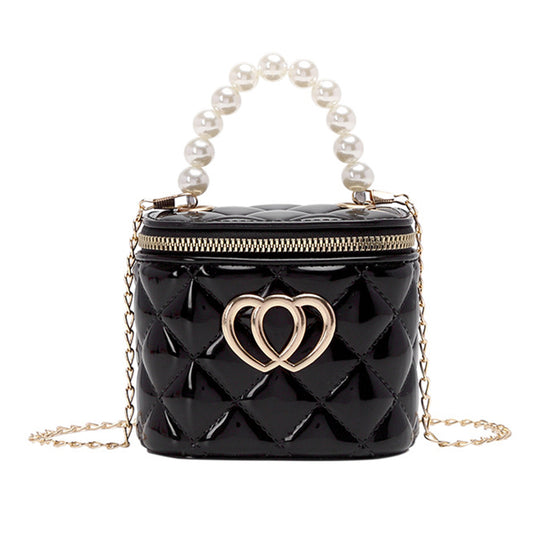 213 Fashion PVC Jelly Purse Women Girl Crossbody Shoulder Bag Small Handbag with Beads Tote Handle