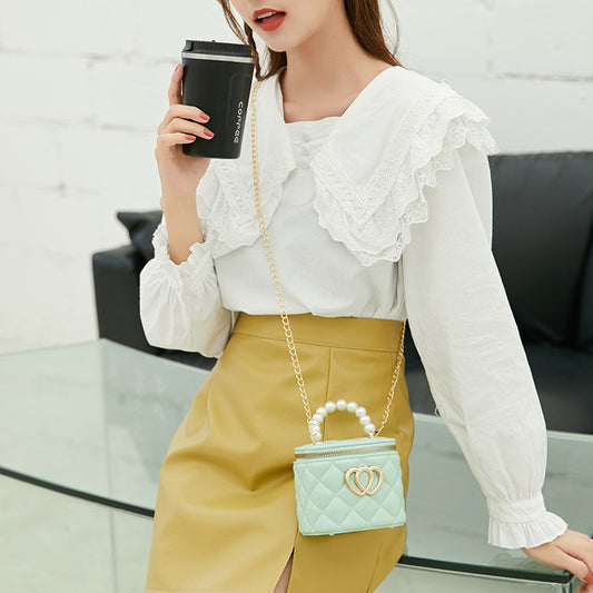 213 Fashion PVC Jelly Purse Women Girl Crossbody Shoulder Bag Small Handbag with Beads Tote Handle