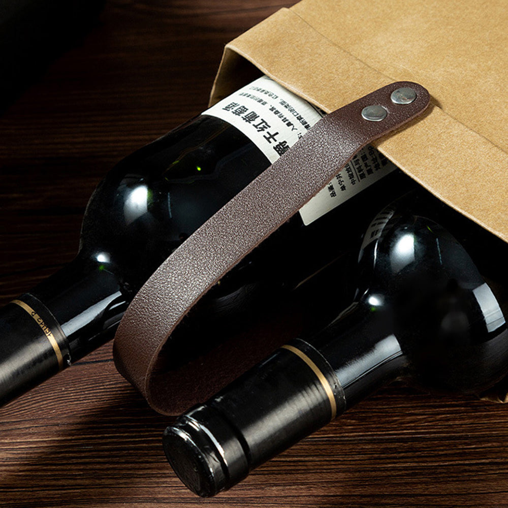 Reusable Premium Kraft Paper Wine Gift Bag with Handle, Wine Storage Bag for for Christmas Wedding Party