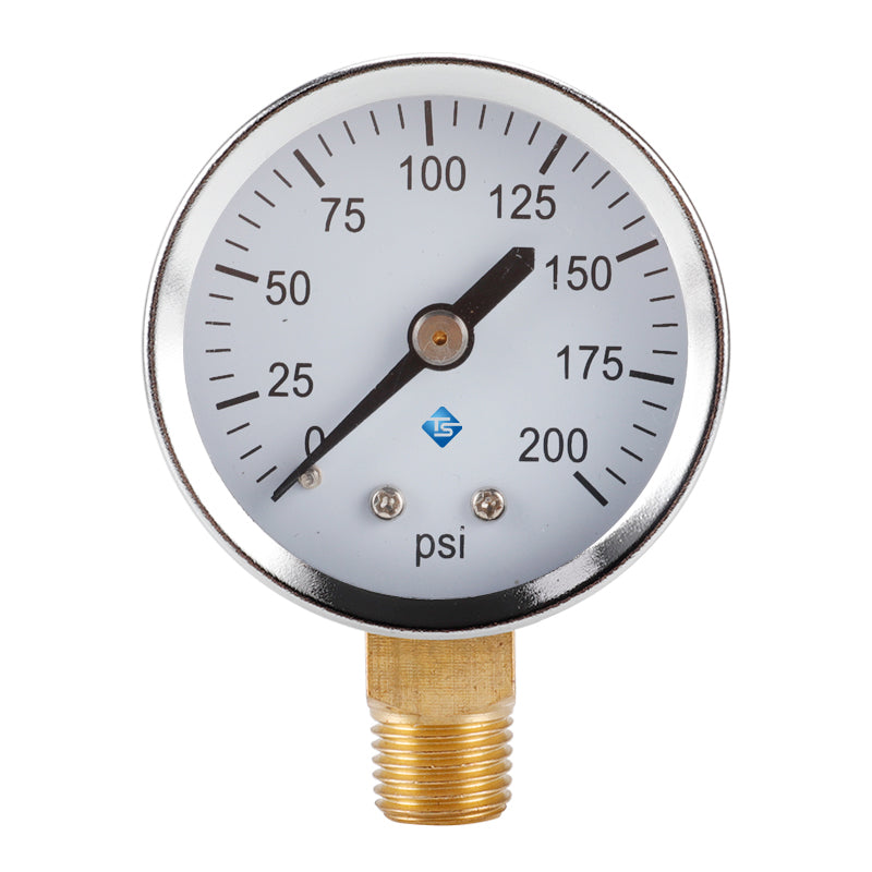 TS-50-200psi Pressure Gauge Vacuum Water Pressure Gauge 0-200 PSI Test Range Oil Pressure Gauge with 1 / 4'' NPT Bottom Mount