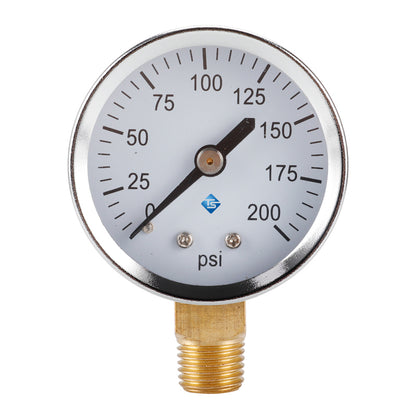 TS-50-200psi Pressure Gauge Vacuum Water Pressure Gauge 0-200 PSI Test Range Oil Pressure Gauge with 1 / 4'' NPT Bottom Mount