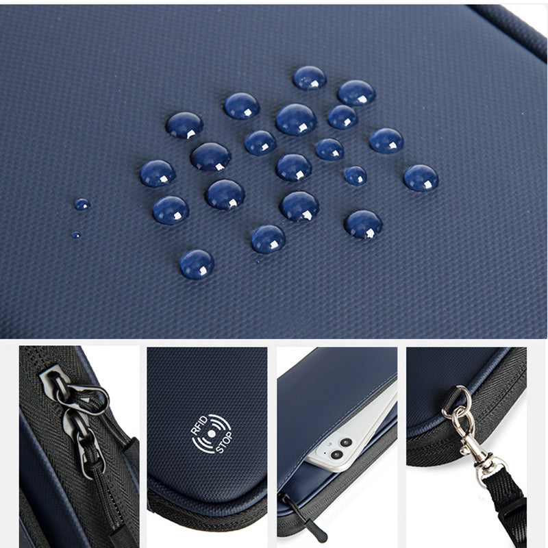 RFID Blocking Travel Passport Holder Waterproof Documents Organizer Zipper Case Clutch Bag with Neck Lanyard