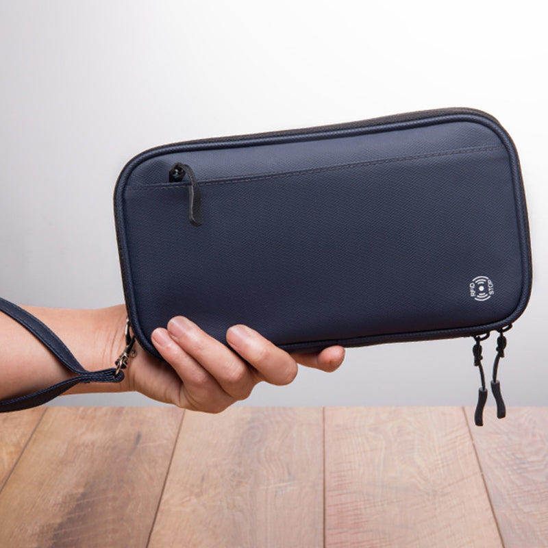 RFID Blocking Travel Passport Holder Waterproof Documents Organizer Zipper Case Clutch Bag with Neck Lanyard