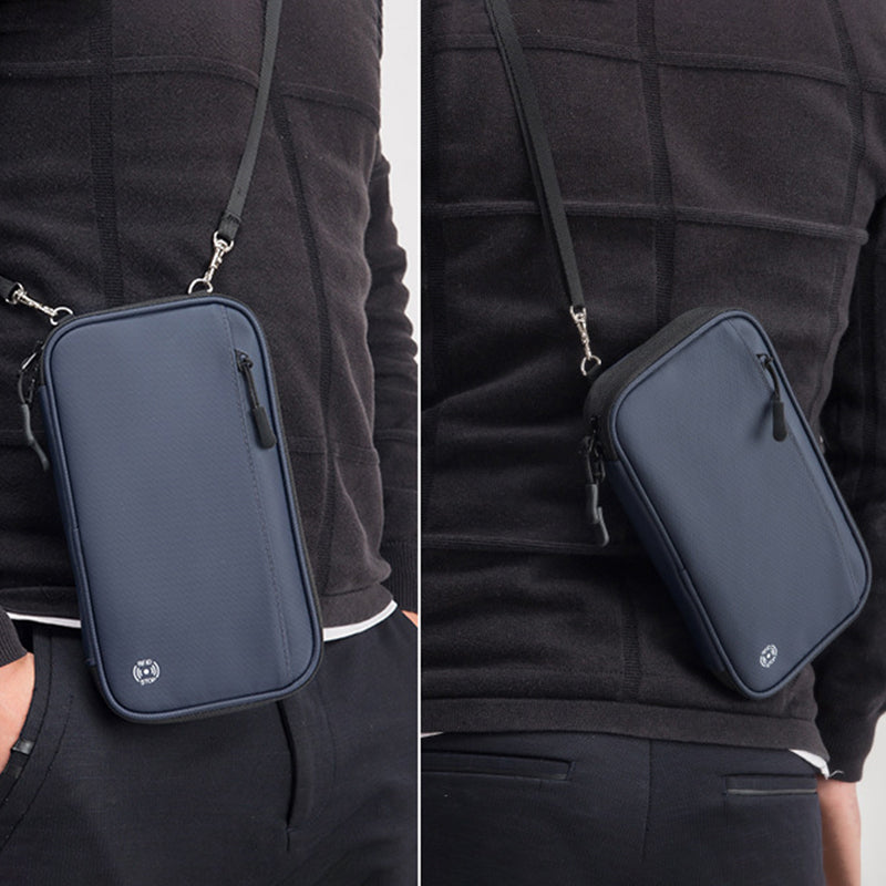 RFID Blocking Travel Passport Holder Waterproof Documents Organizer Zipper Case Clutch Bag with Neck Lanyard