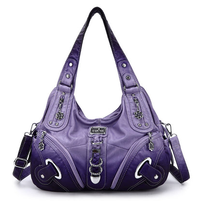ANGEL KISS AK11282Z Vintage Tie Dye Tote Handbag Women PU Leather Shoulder Hobo Bag