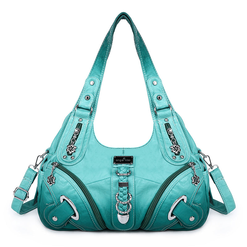 ANGEL KISS AK11282Z Vintage Tie Dye Tote Handbag Women PU Leather Shoulder Hobo Bag