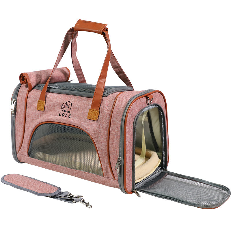 Portable Dog Carrier Bag Pet Puppy Travel Bag Breathable Mesh Handbag Cat Tote Bag, 46x26x28cm