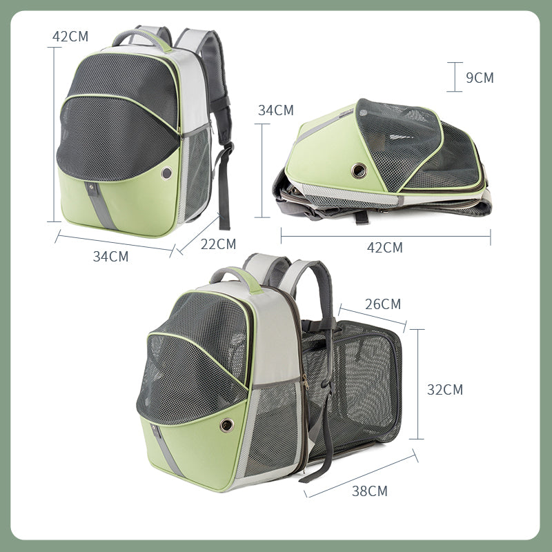 LDLC QS-067 Contrasting Color Pet Backpack Breathable Dog Cat Shoulders Bag Outdoor Travel Pet Carrier