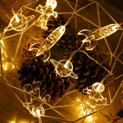 2m 10 LED Battery Operated Spaceman Rocket Planet String Light for Indoor Outdoor Decoration