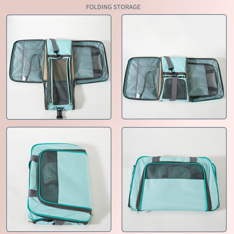 LDLC QS-064 Folding Pet Hand Bag Portable Dog Cat Shoulders Bag Breathable Pet Carrier Case for Traveling